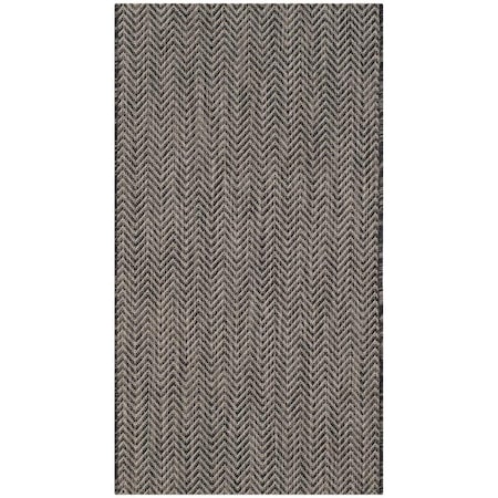 Safavieh 2 ft. x 3 ft. 7 in. Courtyard Power Loomed Accent Area Rug Black & Beige CY8022-36621-2
